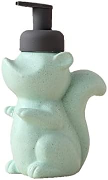 Sage Green Squirrel Ceramic Soap Dispenser with Pump