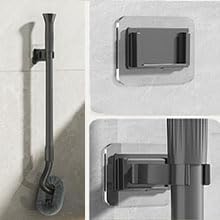 Tuoweier Long Handle Toilet Brush Set with Holder and 2 Brush Heads