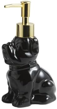 Cute Shar-Pei Dog Soap Dispenser Ceramic 280ml Black