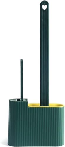 Stylish Toilet Brush with Holder Set - Green