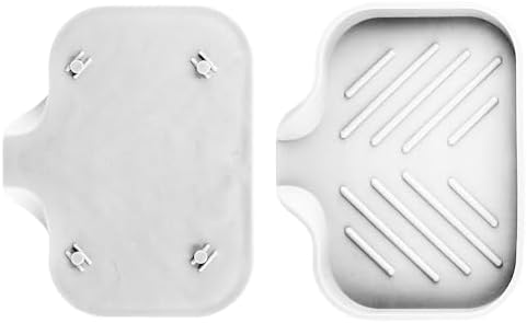 Hordion 1Pcs White Silica Gel Soap Tray for Sink
