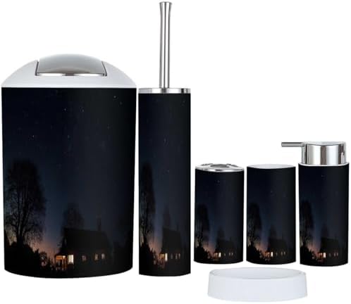 Bathroom Accessory Set 6 Piece Boho Style