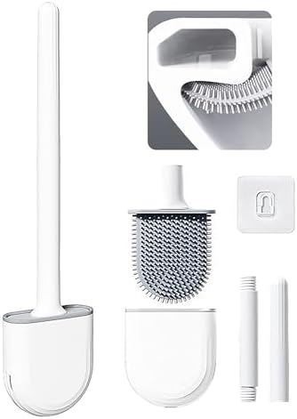 BBhouse Toilet Brush and Holder Set - Flexible Silicone Bristles