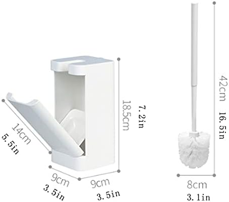 ROLTIN Wall-Mounted Toilet Brush with Base Cleaning Kit White