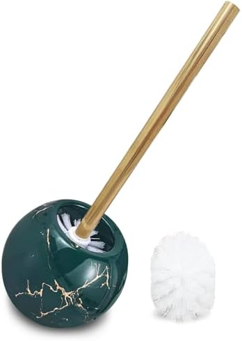 Green Marble Toilet Brush Holder with 2 Brushes