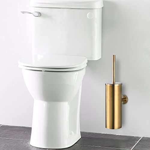 Wall-Mounted Toilet Brush with Replaceable Head and Holder