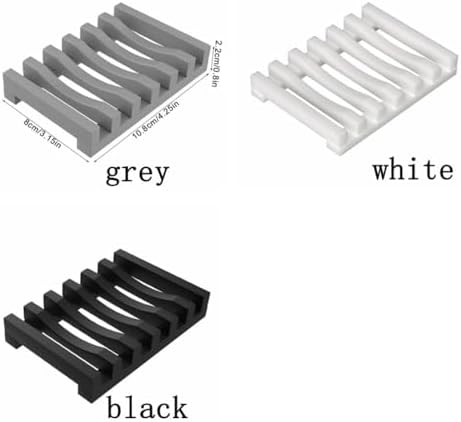 Durable Silicone Soap Dish Holder for Bathroom Grey