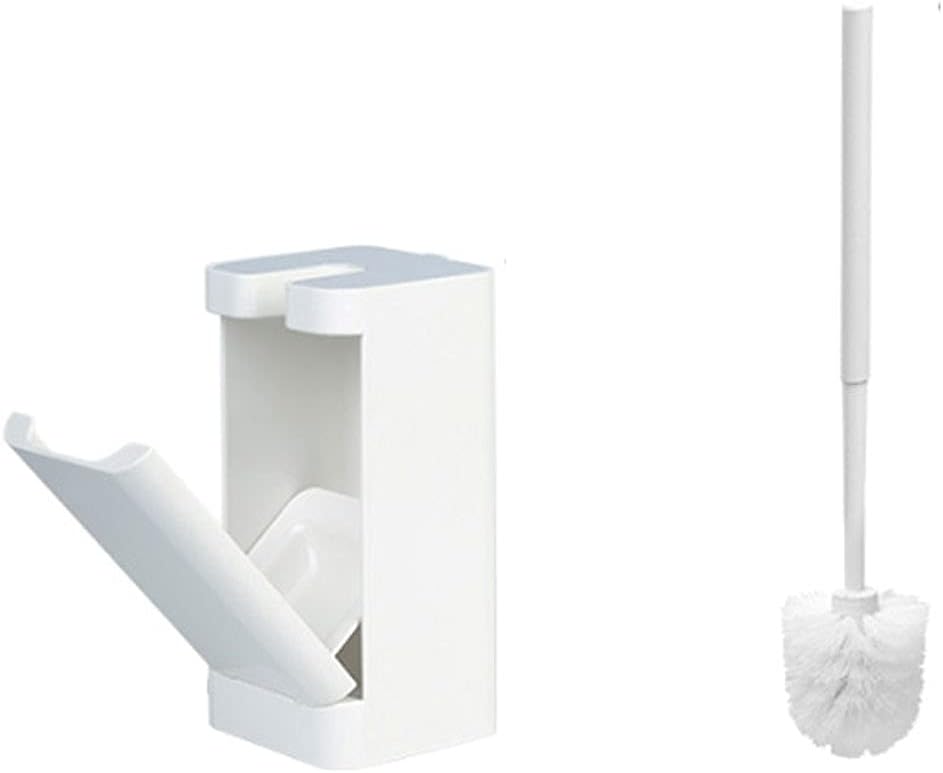 ROLTIN Wall-Mounted Toilet Brush with Base Cleaning Kit White