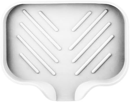 Hordion 1Pcs White Silica Gel Soap Tray for Sink