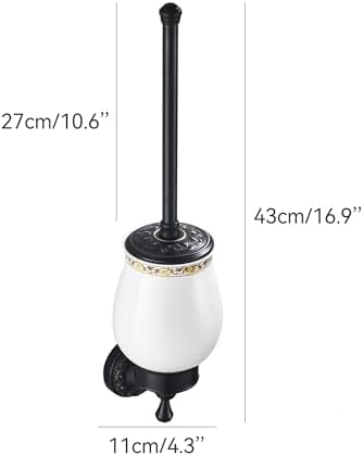 PEONYBATH Oil Rubble Bronze Toilet Brush Holder Set