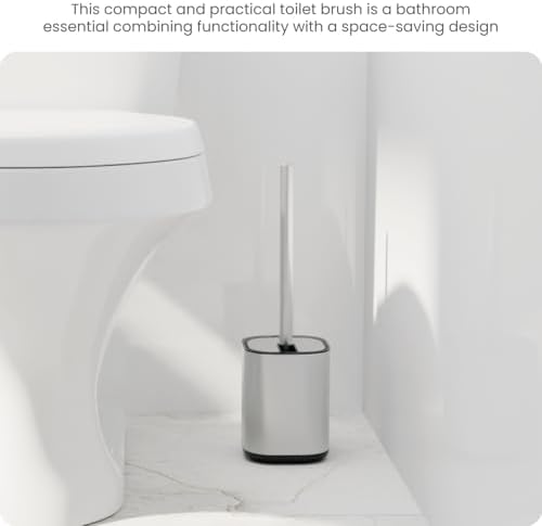 Home Zone Living Toilet Brush with Automatic Lid and Stainless Steel Handle 1