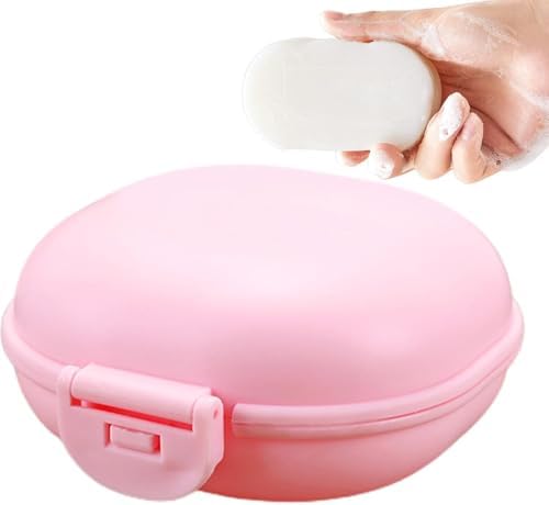 Pink Travel Soap Container - Waterproof Shampoo Bar Holder