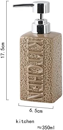 SAFWE Kitchen Soap Dispenser Brown Ceramic Pump Bottle with Refillable Design