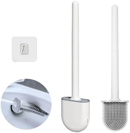 BBhouse Toilet Brush and Holder Set - Flexible Silicone Bristles
