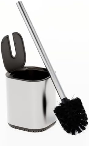 Home Zone Living Toilet Brush with Automatic Lid and Stainless Steel Handle 1