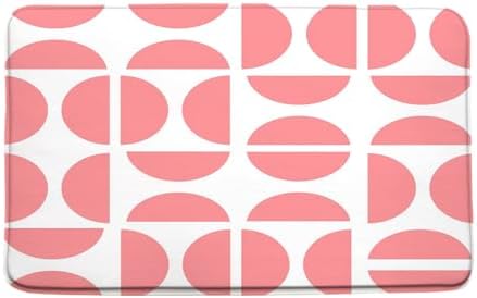 JWJAMM Pink Retro 50s Bath Mat Memory Foam 16x24 Inch