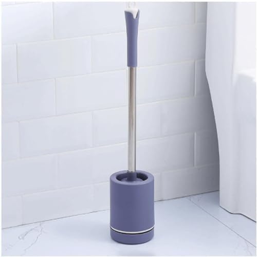 UINGBPXT Purple Silicone Toilet Brush with Stainless Steel Handle