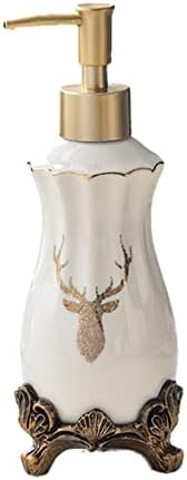 SAFWE Liquid Soap Dispenser with Ice Crack Ceramics and Antique Gold Pump