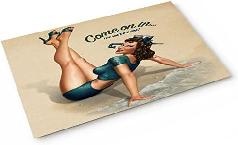 Difnary Retro Pin Up Girls Bath Mat 16x24 in