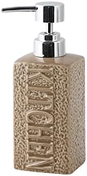 SAFWE Kitchen Soap Dispenser Brown Ceramic Pump Bottle with Refillable Design