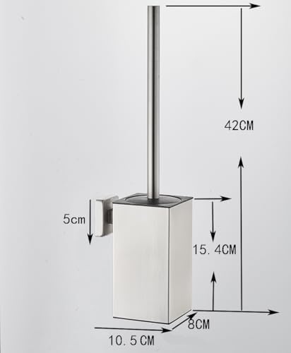 Stainless Steel Toilet Brush with Wall Mount Holder - Space Saving and Durable