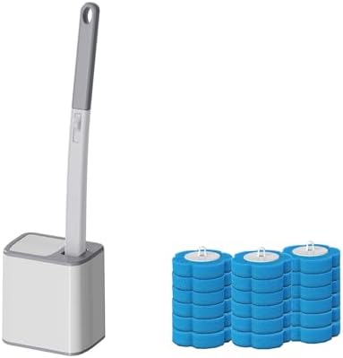 JUDEWY Toilet Brush Holder Set with 18 Refills Gray