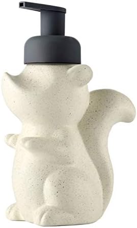 VALTEV Cute Ceramic Squirrel Soap Dispenser