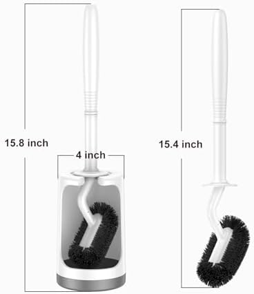 HAMITOR Toilet Brush Holder Set - 2 Pack Modern White Design