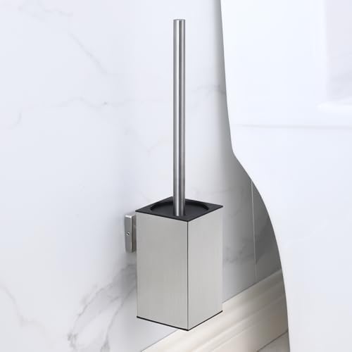 Stainless Steel Toilet Brush with Wall Mount Holder - Space Saving and Durable