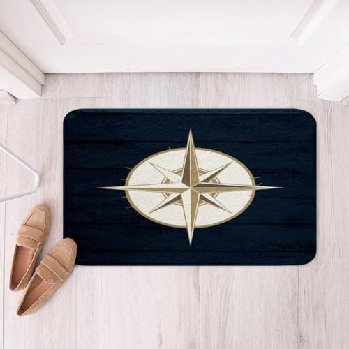 Feelyou Compass Print Bath Rug 20x32 Kids Nautical Theme