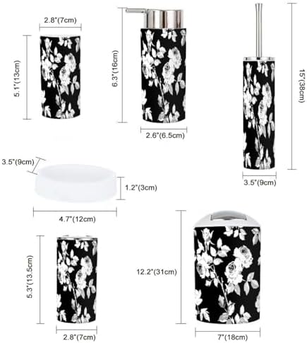 Boho Bathroom Accessory Set 6 Piece Modern Decor 1