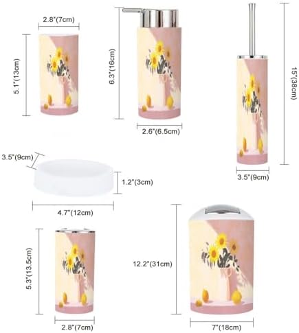 Boho Bathroom Accessory Set 6 Piece Modern Design 1