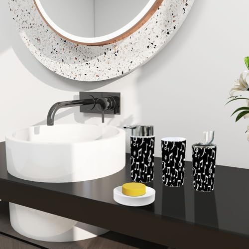 Boho Musical Notes Bathroom Accessory Set 6 Piece