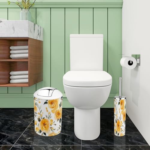 TRANQDEHOM 6-Piece Boho Golden Blooms Bathroom Accessory Set