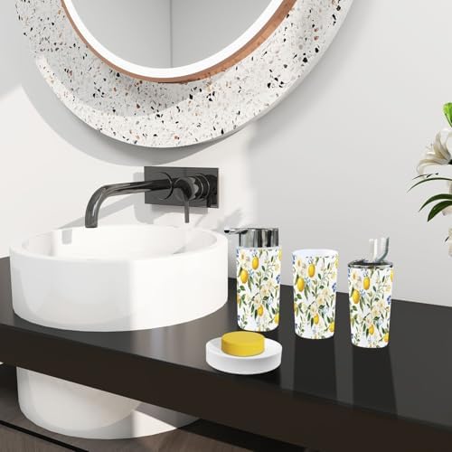 Boho Peony Bathroom Accessory Set 6 Piece