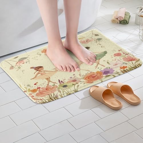 Ballet Girl Bath Mat Cute Ballerinas 16x24 Inch Decor Rug