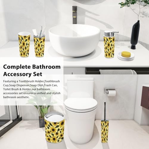 Boho Graphic Bathroom Accessory Set 6 Piece