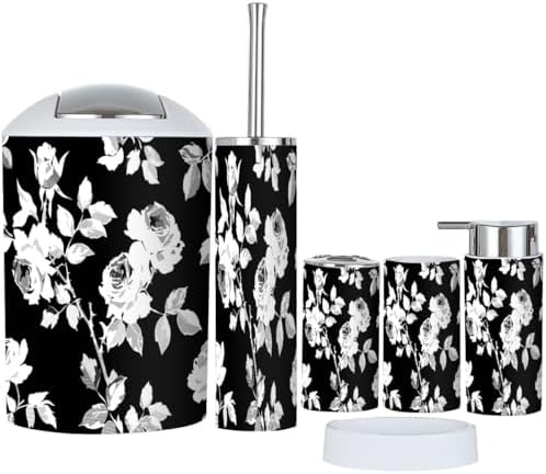 Boho Bathroom Accessory Set 6 Piece Modern Decor 1