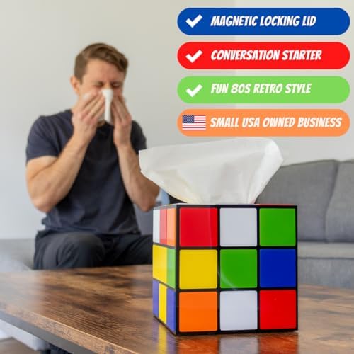 Magic Cube Tissue Box Cover - Retro 80s Home Decor