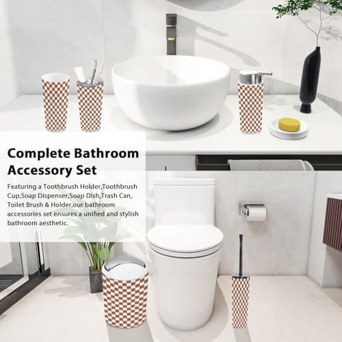 Boho Bathroom Accessory Set with 6 Pieces