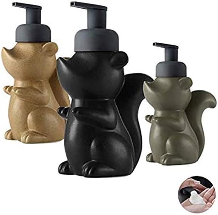VALTEV Cute Ceramic Squirrel Soap Dispenser 1