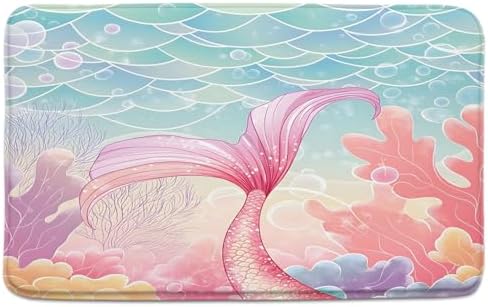 Fantasy Pink Mermaid Bath Rug 16x24 Inch 1