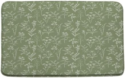Sunhe Vintage Botanical Bath Mat Sage Green