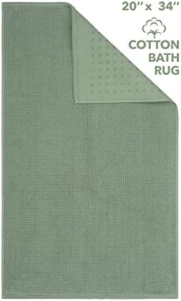 100 Cotton Bath Mat Rug Non Slip Sage Green 20x34 inches