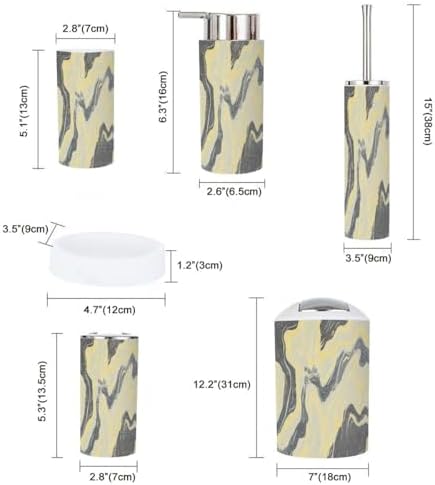 Boho Marble Bathroom Accessory Set 6 Piece