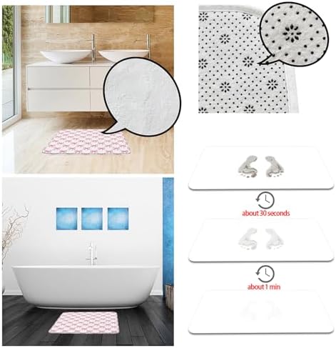 GCTNBJL Pink Bow Bath Mat 16x24 Inch