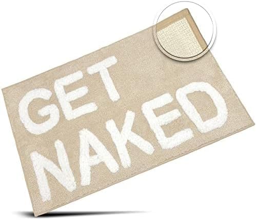 Get Naked Bath Mat Cute Non-Slip Microfiber Doormat 20X32