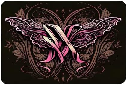 Yioniii Non-Slip Flannel Bath Mat 16x24in Butterfly Print