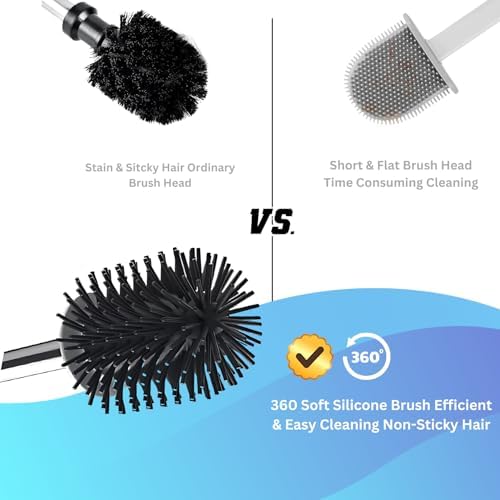 Gudaily Premium Silicone Toilet Brush Set