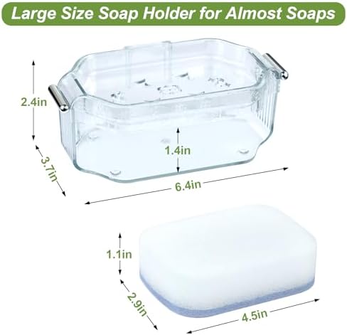 DAOZIJI Bar Soap Holder with Suction Cups and Sponge